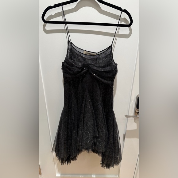 NWT Philosophy di Lorenzo Serafini Black Glitter High Low Dress - Picture 5 of 9